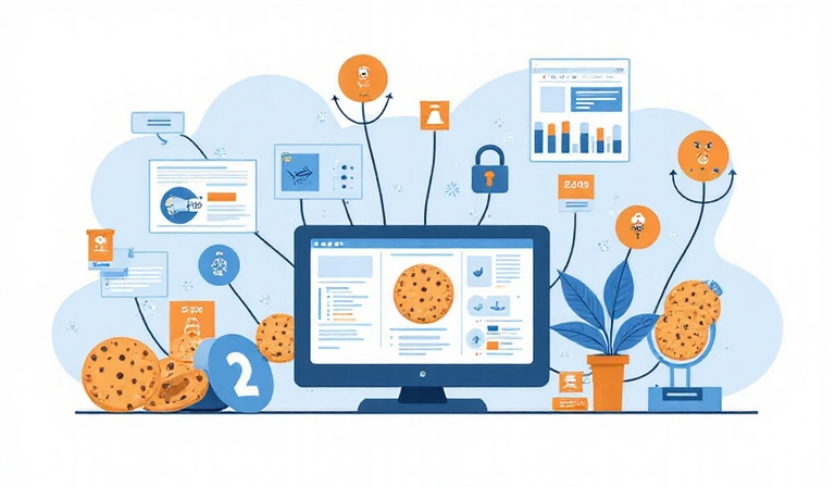 Illustration of cookies representing data and privacy